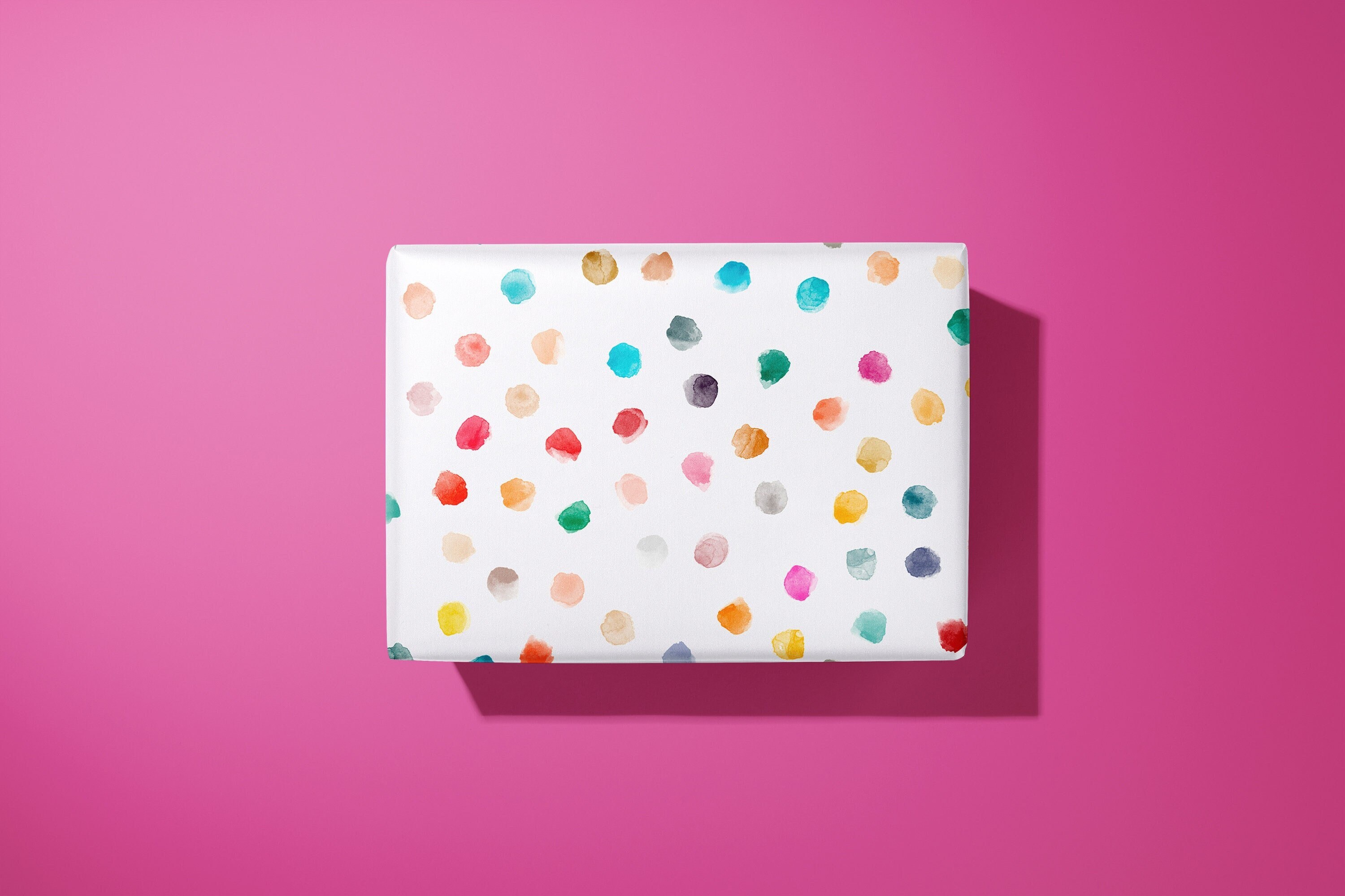Colourful Polka dot Watercolour Wrapping Paper - Hand Illustrated - Gift Wrap - Ideal Gift