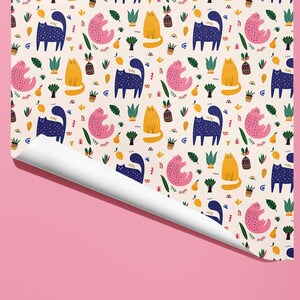 Cat Wrapping Paper / Gift Wrap | Pet Gifts - Birthday - Ideal Gift - Colourful image 3