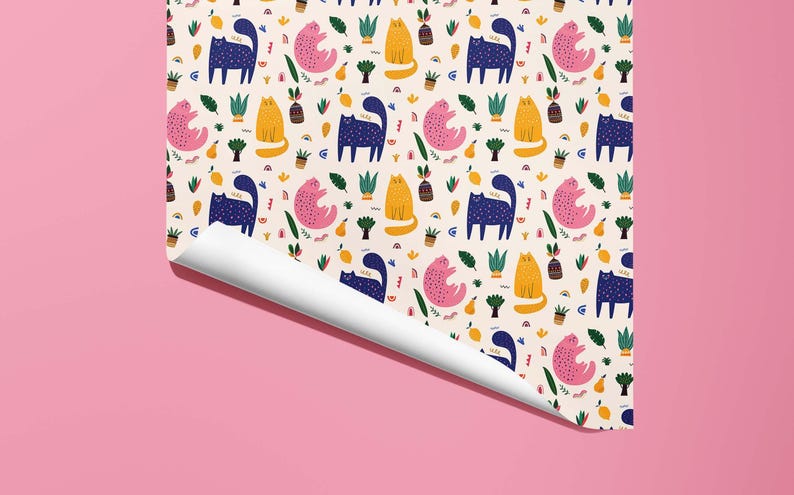 Cat Wrapping Paper / Gift Wrap | Pet Gifts - Birthday - Ideal Gift - Colourful image 3