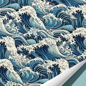 Japanese Waves Wrapping Paper / Gift Wrap Traditional image 2