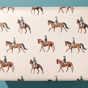 Elegant Equestrian Wrapping Paper Horse Lover's Gift Wrap image 1