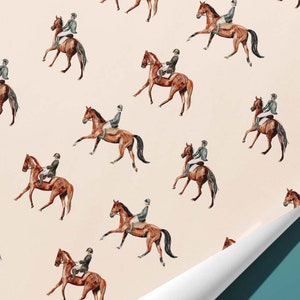 Elegant Equestrian Wrapping Paper Horse Lover's Gift Wrap image 2