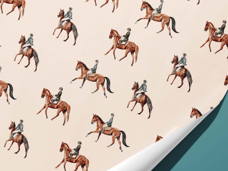 Elegant Equestrian Wrapping Paper Horse Lover's Gift Wrap image 2