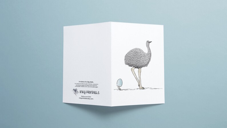 EMU & EGG Card for mothers Hand Made Perfect card for mothers day or birthdays / baby showers image 3