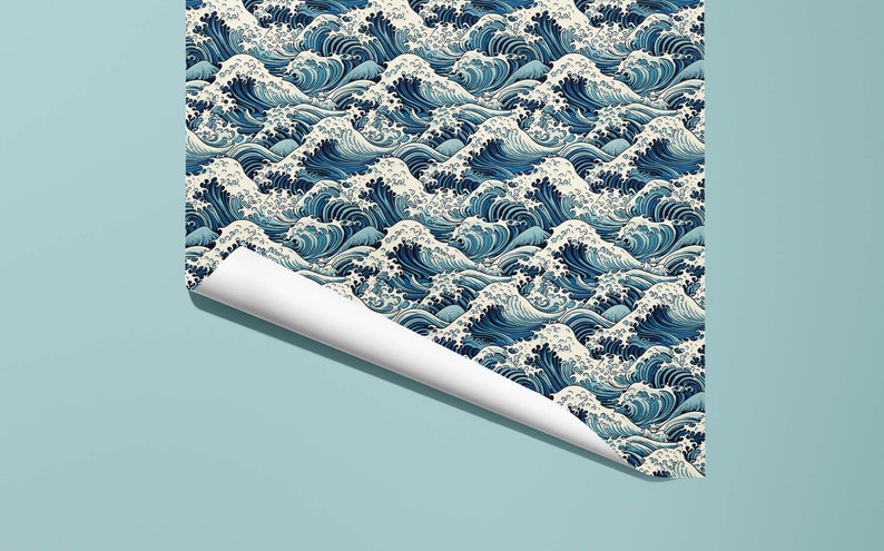 Japanese Waves Wrapping Paper / Gift Wrap Traditional image 3