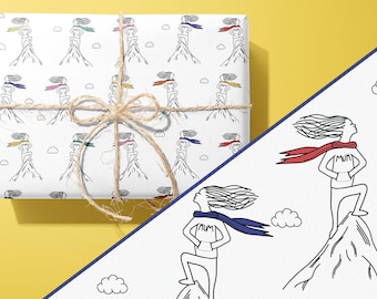 Carta da regalo Super Mum - Compleanno / Illustrata a mano - Fatta a mano - Regalo ideale