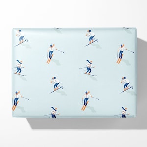 Skiing Geschenkpapier - Ski fahren und Snowboarden - Geschenkpapier - Ideales Geschenk
