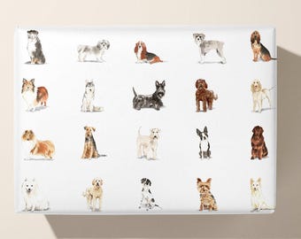 Dog Wrapping Paper: Cute Breed Designs - Eco-Friendly & Recyclable