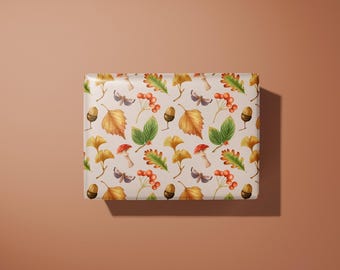 Autumnal Wrapping Paper: Acorns, Moths, Fungi, and Berries