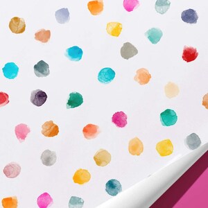 Colourful Polka dot Watercolour Wrapping Paper Hand Illustrated Gift Wrap image 2