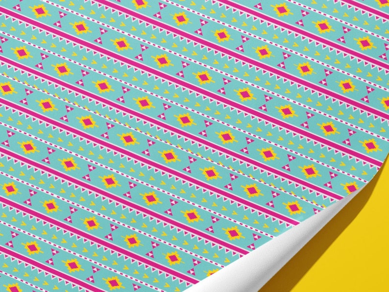 Electric Boho Style Wrapping Paper / Gift Wrap For birthdays and other celebrations image 1