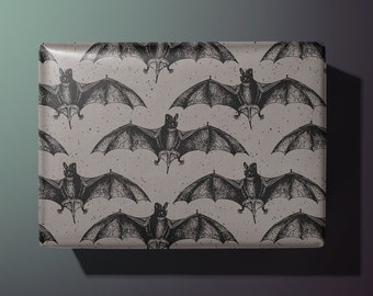 Bat Wrapping Paper - Perfect for Halloween - Hand Illustrated - Hand Made