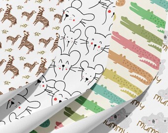 Baby Shower Wrapping Paper | Animal Print Gift Wrap Bundle
