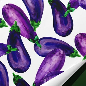 Aubergine / Eggplant Wrapping Paper Gift Wrap image 2