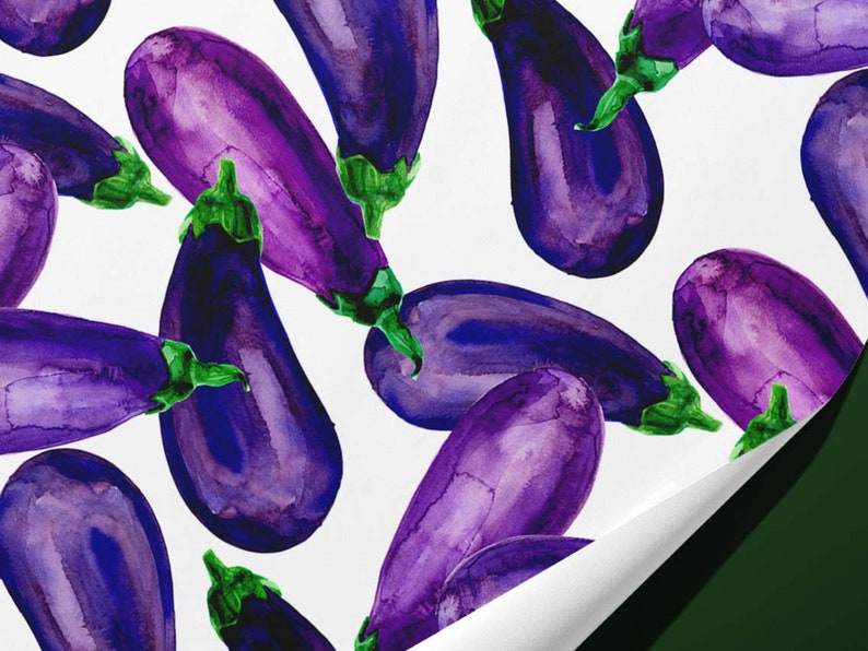 Aubergine / Eggplant Wrapping Paper Gift Wrap image 2