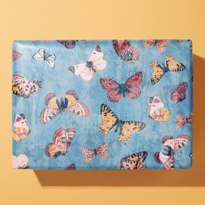 Vintage Butterfly Wrapping Paper / Girls Gift Wrap - Hand Made - Ideal Gift