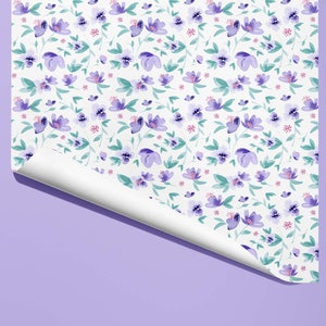 Purple Flower Wrapping Paper / Gift Wrap birthdays and other celebrations image 2