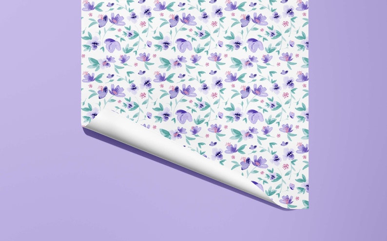 Purple Flower Wrapping Paper / Gift Wrap birthdays and other celebrations image 2