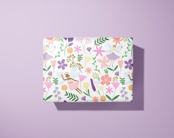 Papier cadeau fée / emballage cadeau fille - fait main - cadeau idéal