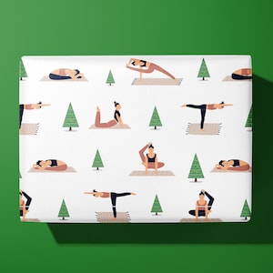 Carta da regalo natalizia con pose yoga / Carta da regalo / Stile di vita - Regalo ideale
