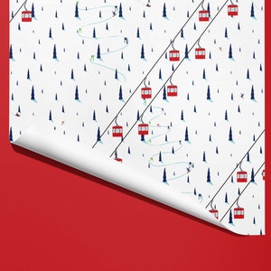 SKI Wrapping Paper Skiing and Snowboarding Gift Wrap image 2