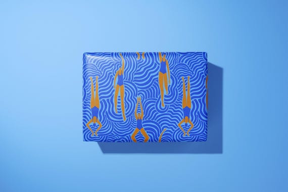 Swimmers Gift Wrap - Playful Water Sports Wrapping Paper