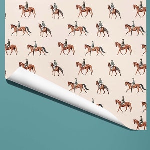 Elegant Equestrian Wrapping Paper Horse Lover's Gift Wrap image 3