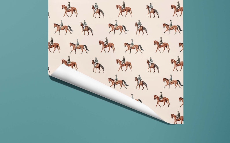 Elegant Equestrian Wrapping Paper Horse Lover's Gift Wrap image 3