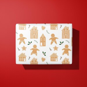 Lebkuchenmänner & -häuser Weihnachtsgeschenkpapier - auf Bestellung gedruckt