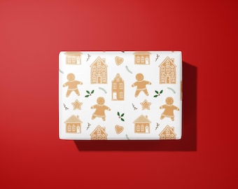 Lebkuchenmänner & -häuser Weihnachtsgeschenkpapier - auf Bestellung gedruckt