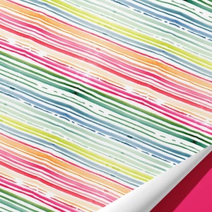 Funky watercolour stripy Wrapping Paper Birthday for kids or adults Hand Illustrated Hand Made image 2