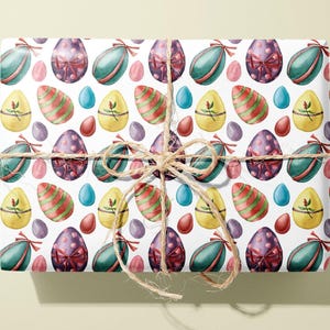 Papier d'emballage d'oeufs de Pâques : motif dessiné à la main