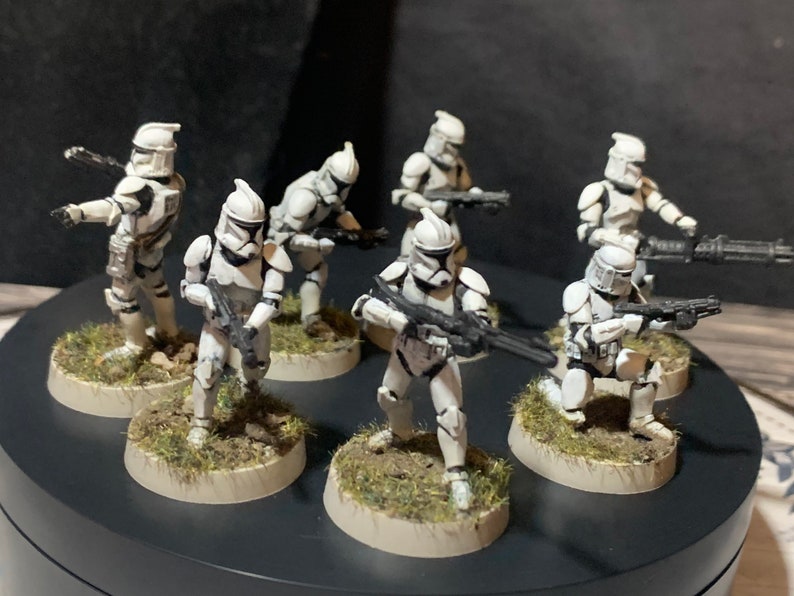 Painted Star Wars Clone Trooper Miniature Squad Legion Tabletop RPG War Game
