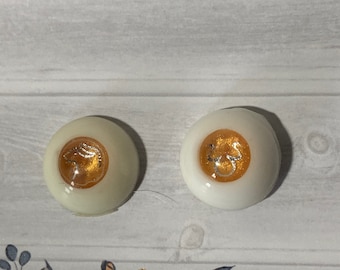 16mm Taurus Zodiac Resin doll Eyes Yellow Gold
