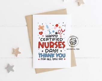 Certified Nurses Thank You Card, Certified Nurses Appreciation Day Gifts, Certified Nurses Greeting Card Printable, Nurse Thank You Gift