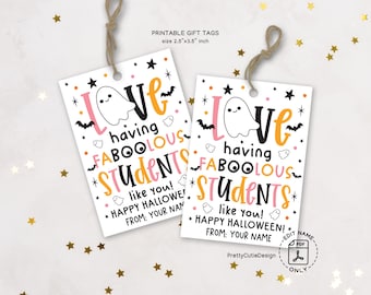 Teacher Halloween Gift Tags, Faboolous Students (Printable)