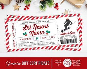 Ski Ticket Printable | Etsy