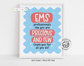 EMS Week Sign Printable Thank You for EMS Professionals Appreciation Gift Emergency Medical Services Decor for Work Classroom or Event