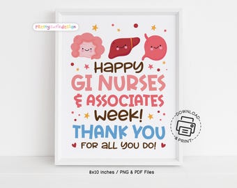 GI Nurses and Associates Week Sign Printable, Happy GI Nurses Appreciation Week Sign Instant Download, Thank You GI Nurses Poster