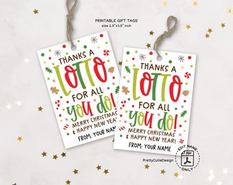 Funny Christmas Lottery Gift Tags, Printable Holiday Tags (PDF Pattern)