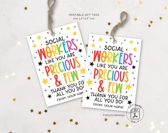 Social Work Month Gift Tag Printable, Social Worker Appreciation Tag, Social Workers Thank You Tag, Goodie Bag Staff Appreciation Tags