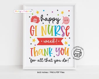 GI Nurses and Associates Week Sign Printable, Happy GI Nurses Appreciation Week Sign Instant Download, Thank You GI Nurses Poster