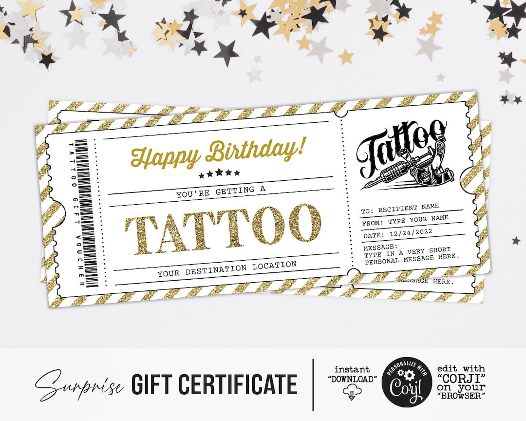 Tattoo Gutschein Vorlage Überraschung Tattoo Etsy Österreich