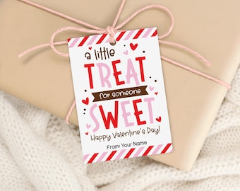 Printable Valentine Gift Tag, Sweet Treat Favor, Kids School Classroom Cookie Label, Digital Download