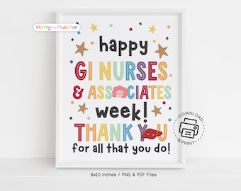 GI Nurses and Associates Week Sign Printable, Happy GI Nurses Appreciation Week Sign Instant Download, Thank You GI Nurses Poster