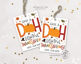 Thanksgiving Clay Gift Tags Printable: Doh-lightful Favor Labels for Kids or Classroom Gifts