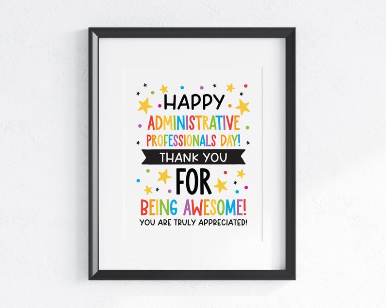 Administrative Professionals Day Sign Printable, Office Wall Art, Admin ...