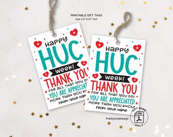 HUC Week Gift Tags Printable: Health Unit Coordinator Appreciation (Instant Download)