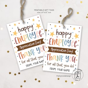 Etichetta regalo stampabile per il giorno di apprezzamento dei dipendenti, etichetta regalo di ringraziamento per i dipendenti, etichetta per borsa di omaggi di riconoscimento per i dipendenti, etichette per borse di omaggi per i dipendenti