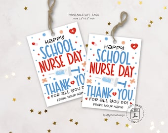 Happy School Nurse Day Gift Tag Printable, School Nurse Appreciation Gifts, School Nurse Gift Ideas, Nurse Appreciation Tag, Nurse Bag Tag